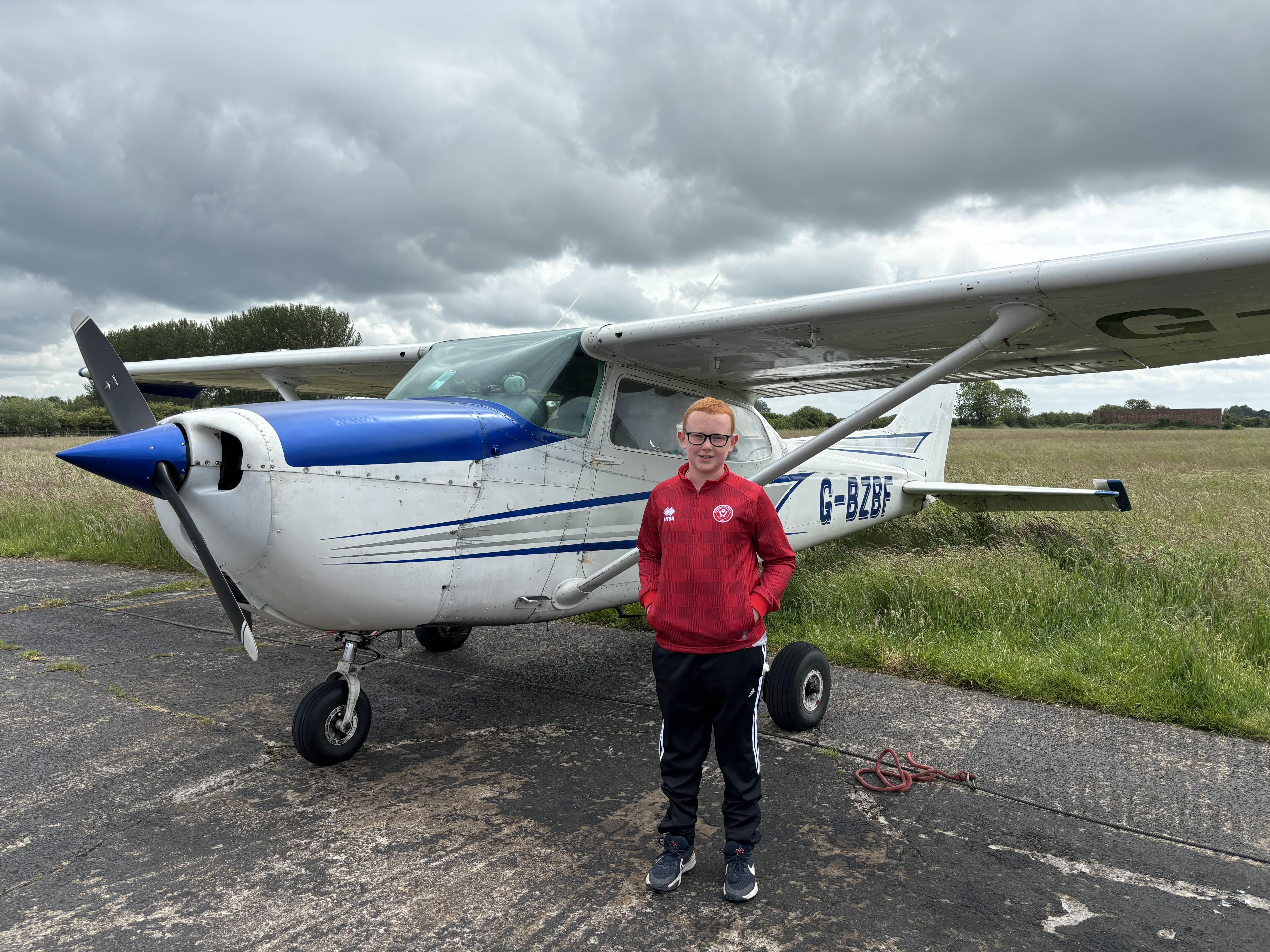 Outside the Cessna 172 At Yorkshire Aero Club.